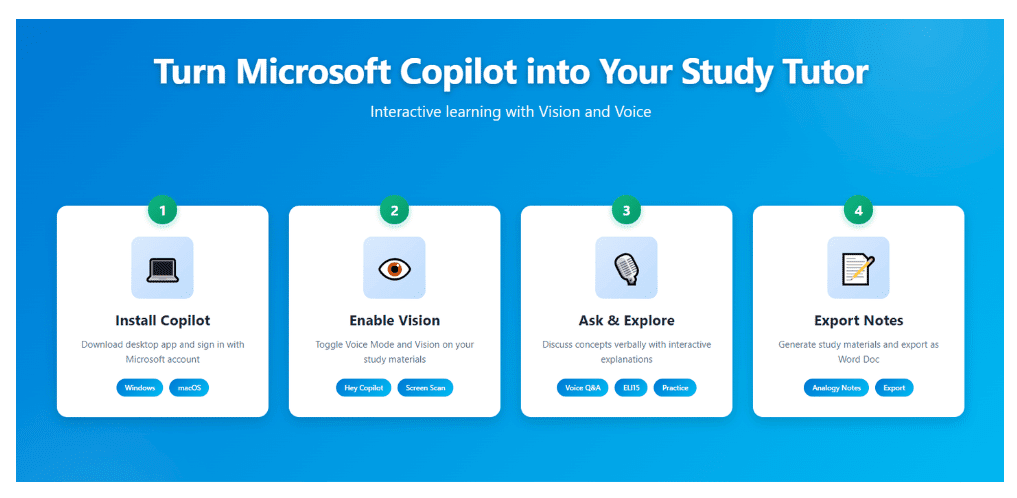 Make Microsoft Copilot your own tutor