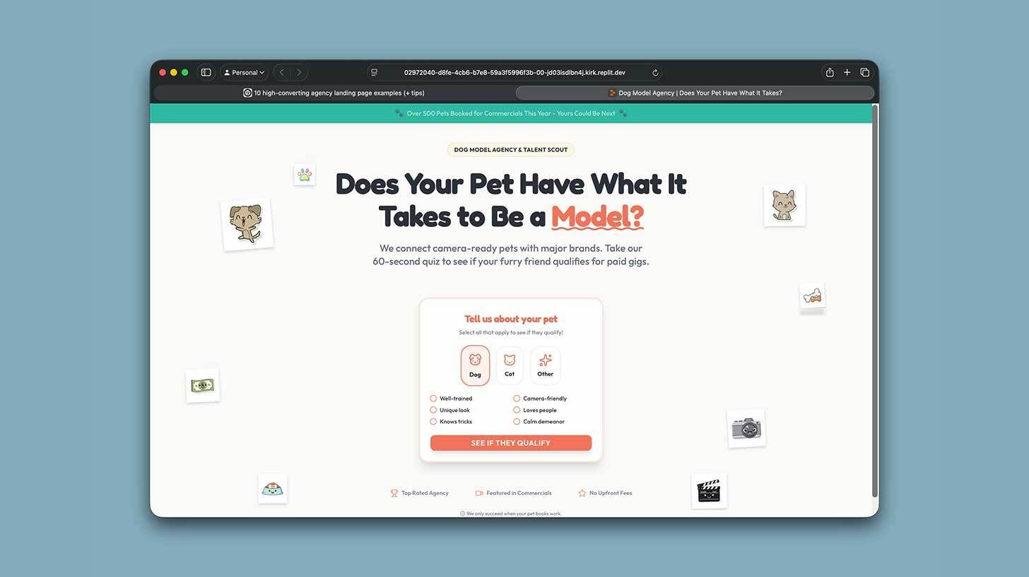 Take a Single Picture of a Landing Page in Replit Design Mode