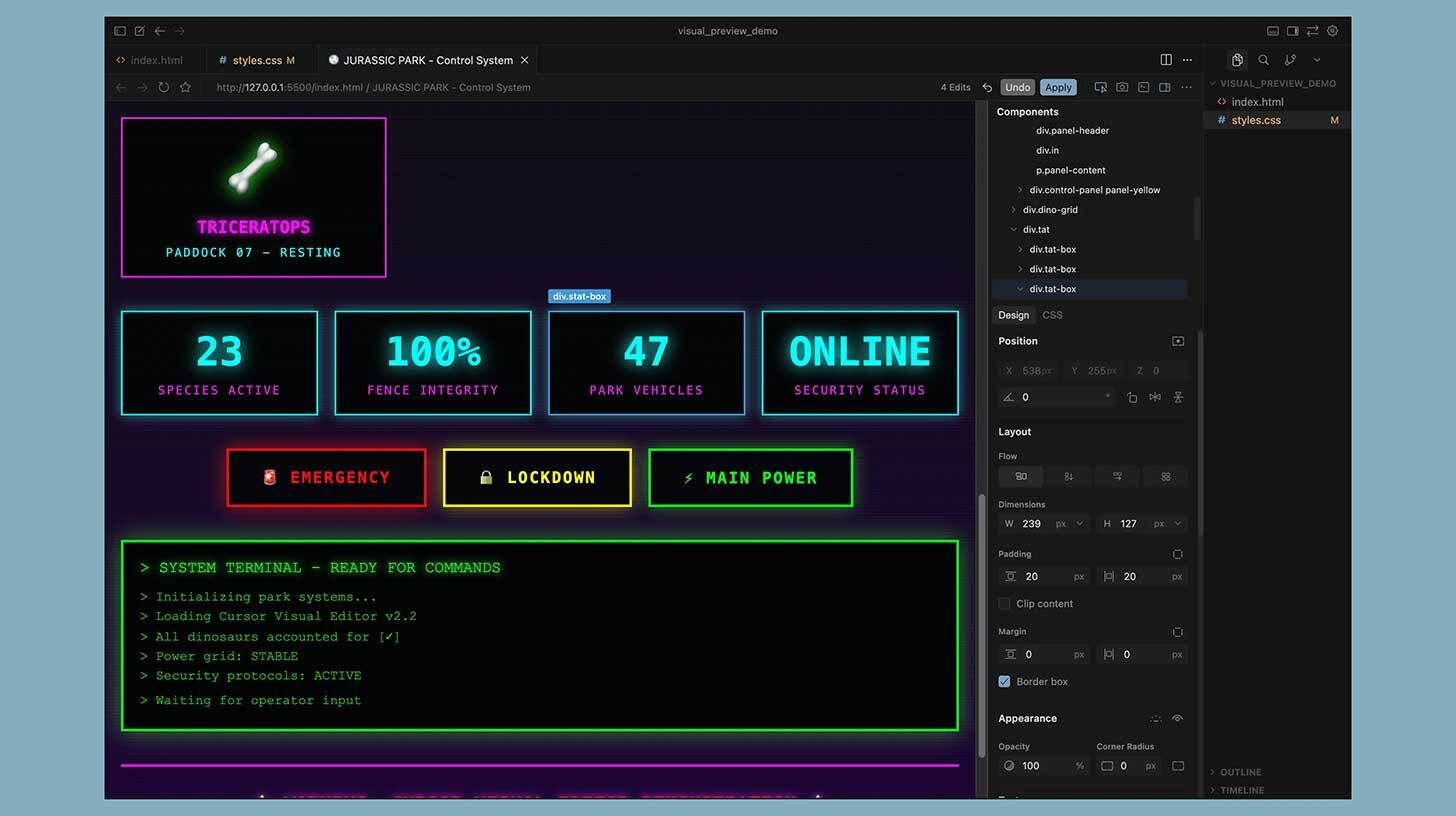 Use Cursor's new editor to create better webpages