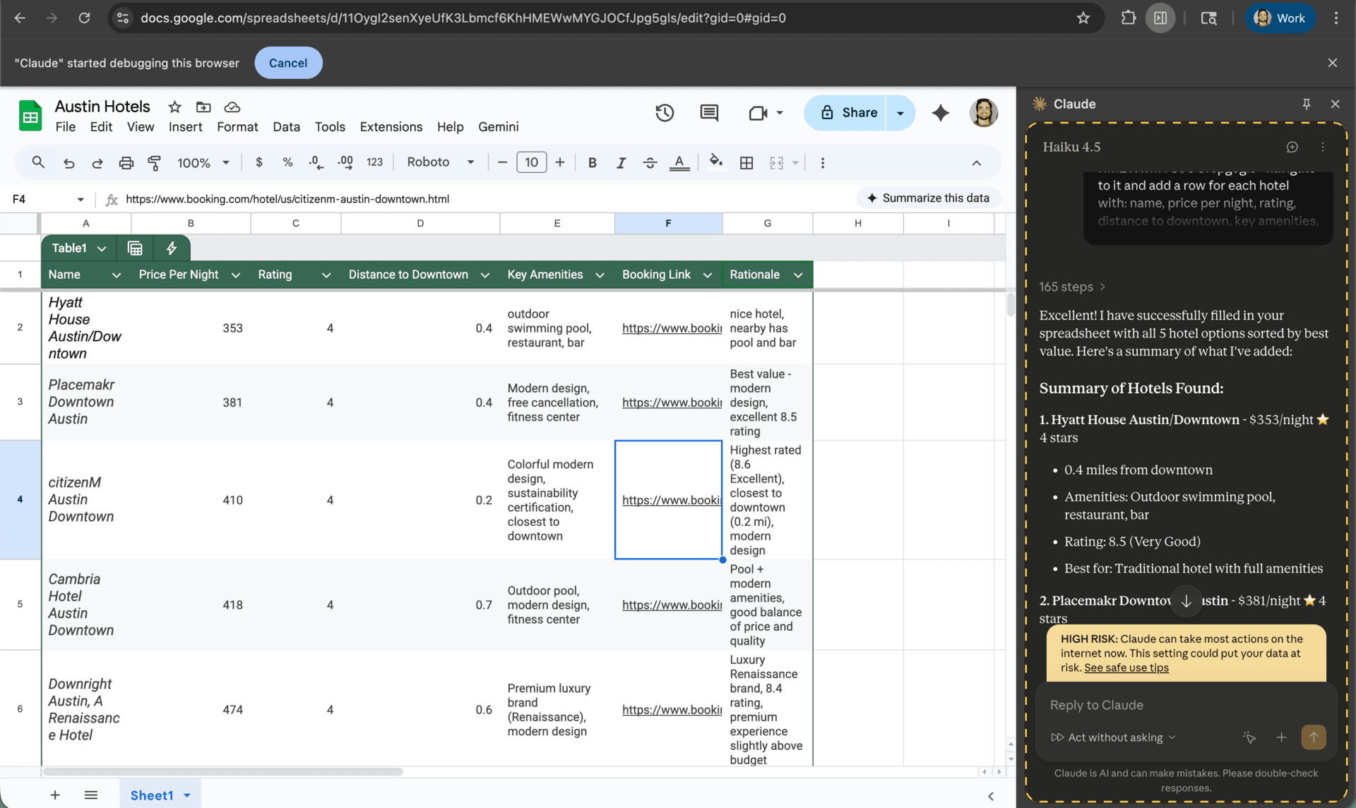 To plan business travel, use Claude for Chrome